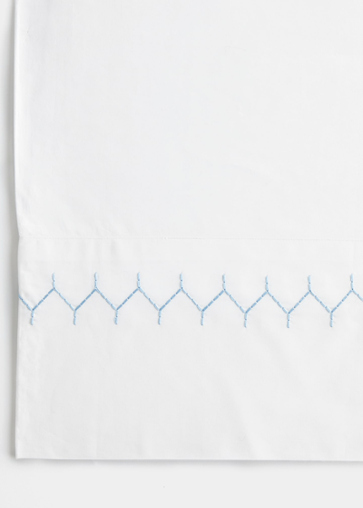 John Robshaw Stitched 300 Thread Count Pillowcases Set Of 2, King In Lt Indig
