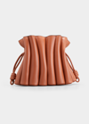 Loewe Flamenco Smooth Leather Pleated Clutch Bag In 2530 Tan