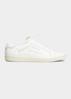 SAINT LAURENT MEN'S SL/08 LOGO STUD LEATHER LOW-TOP SNEAKERS