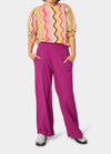 Terez Black Raspberry Rib Wide-leg Pants In Black Raspberry
