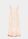 Fendi Ruffle Layered Chiffon Creponne Slip Dress In Babedizzie