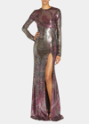 Etro Nan Iridescent Grid Gown In Redd