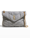 Saint Laurent Puffer Medium Ysl Denim Shoulder Bag