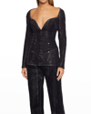 Stella Mccartney Women's Velvet Loveheart Denim Top In Washed Black