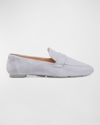 Stuart Weitzman Jet Suede Penny Loafers In Denim