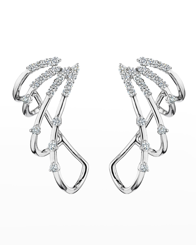 Hueb 18k Luminus White Gold Cage Earrings With Vs-gh Diamonds