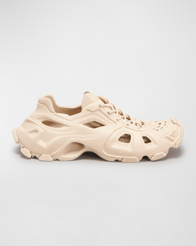 Balenciaga Hd Caged Lace-up Sneakers In Beige