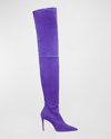 Stuart Weitzman Ultrastuart 100 Stretch Pointed Toe Over The Knee Boot In Dusk