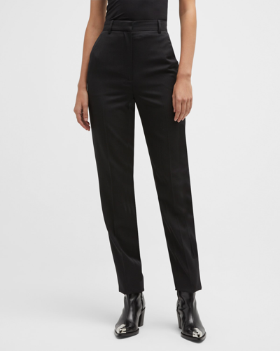 Alexander Mcqueen High-rise Slim-leg Cigarette Trousers In Black