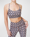 Terez Tlc Aztec Geo Printed Low Impact Sports Bra In Black