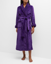 Natori Plush Long Robe In Cypress Green
