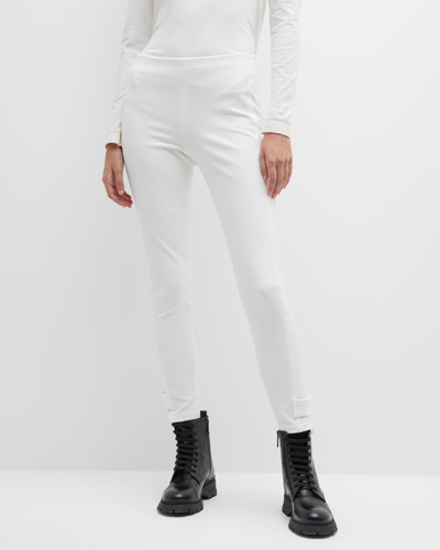 Moncler Fitted Full Length Trousers In White