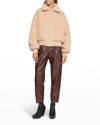 Stella Mccartney Softly Textured Cropped Bomber Jacket In 6802 Blush