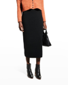 Eileen Fisher Petite Merino Wool Rib Pencil Skirt In Black
