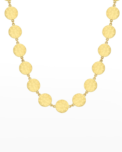 Jennifer Meyer Yellow Gold Mini Hammered Disc Necklace In Yg
