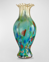 Dale Tiffany Festive Ruffle Art Glass Vase