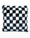 Mackenzie-childs Fab Faux Fur Check Pillow - 20"