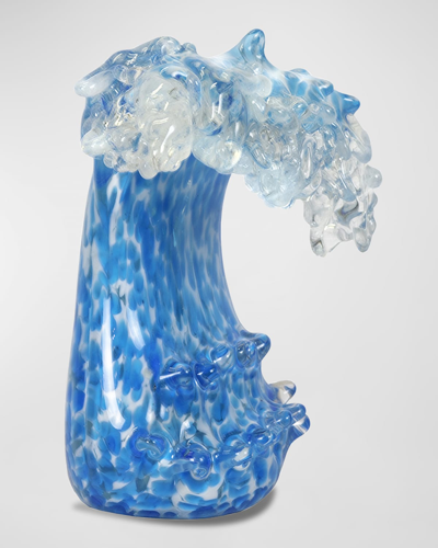 Dale Tiffany Laguna Wave Art Glass Sculpture In Blue