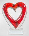 Dale Tiffany Rossa Heart Art Glass Sculpture
