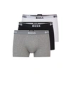 Hugo Boss Three-pack Of Stretch-cotton Trunks With Logo Waistbands Men's Underwear And Nightwear Size Xl In Assorted-pre-pack