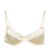 Miu Miu Underwired Satin Bra In Sabbia