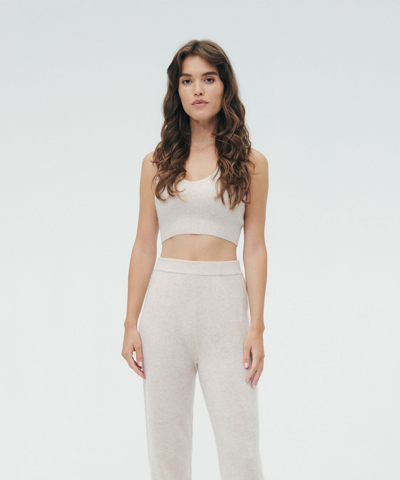 Naadam Cashmere Cropped Tank Top In Oatmeal