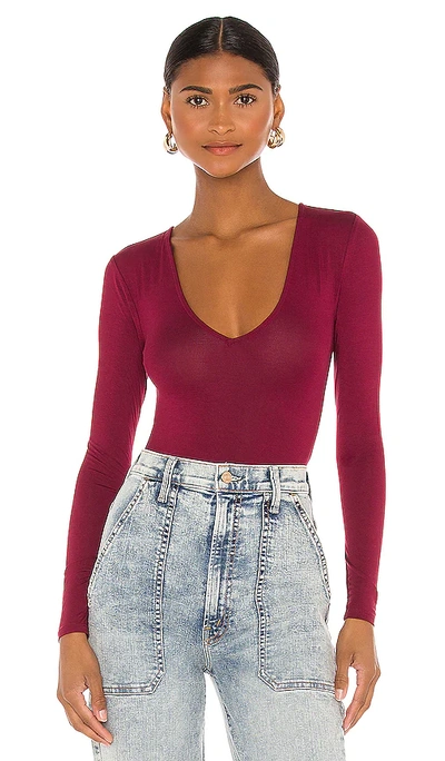 Lovers & Friends Akron Bodysuit In Burgundy