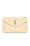 Saint Laurent Toy Puffer Bag In Beige