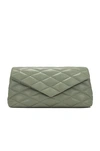 Saint Laurent Large Sade Clutch In Light Sage