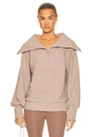 Varley Vine Oversized 1/2-zip Pullover Sweatshirt In Taupe Marl