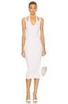 Alaïa Sleeveless Cutout Rib Midi Dress In Blanc