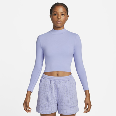 Nike Women's  Yoga Dri-fit Luxe Long Sleeve Crop Top In Purple