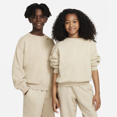 Nike Sportswear Icon Fleece Big Kids' Oversized Sweatshirt In Brown