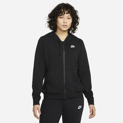 Nike Women's  Sportswear Club Fleece Full-zip Hoodie In Black