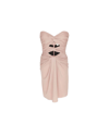 Saint Laurent Crepe Jersey Cut-out Mini Dress In Taupe