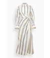 Jonathan Simkhai Marge Heavy Cotton Midi Dress In Nougat Stripe In Multi