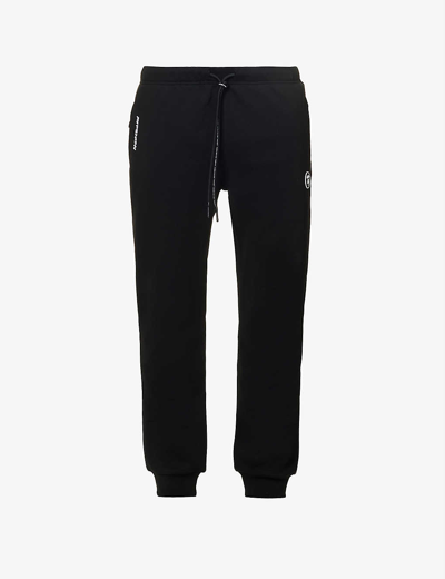 Aape Brand-patch Drawstring-waist Cotton-blend Jogging Bottoms In Black