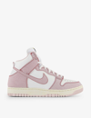 NIKE NIKE MEN'S SUMMIT WHITE BARELY ROSE DUNK HIGH 1985 BRAND-PATCH WOVEN HIGH-TOP TRAINERS,59007815