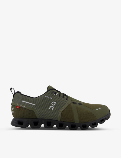 On-running Cloud 5 Waterproof Low-top Mesh Trainers In Olive Black