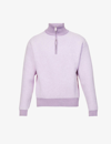 Jacquemus La Maille Berger Embroidered Logo Half Zip Merino Wool Blend Sweater In Light Purple