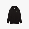 Lacoste Hoodie Jersey Long Sleeve Tee Shirt With Kangaroo Pocket In Black