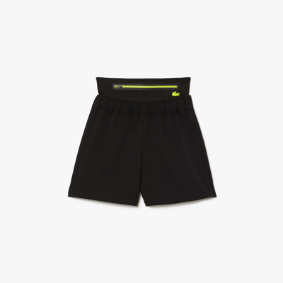 Lacoste Women's Sport Removable Belt Shorts - 38 In Black