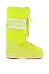 Moon Boot Lime Leather Boots In Green