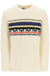 Isabel Marant Neutral Gerald Wool Jacquard Sweater In White