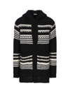 Saint Laurent Baja Cardigan In Black And White Mohair In Nero Naturale