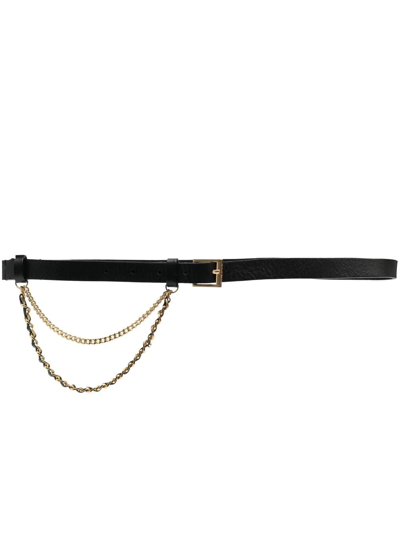 Zadig & Voltaire Chain-detail Leather Belt In Black