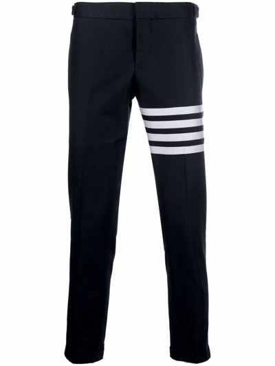 Thom Browne Unconstructed 4-bar Sky-motif Chino Trousers In Navy