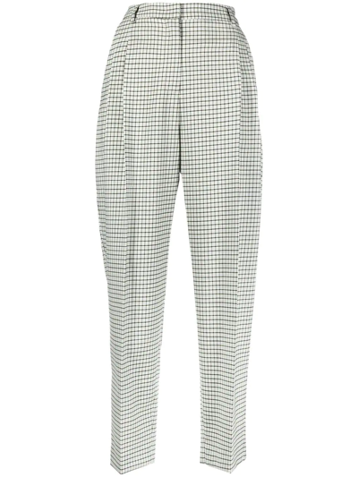 Alberto Biani Cropped Virgin Wool Trousers In Green