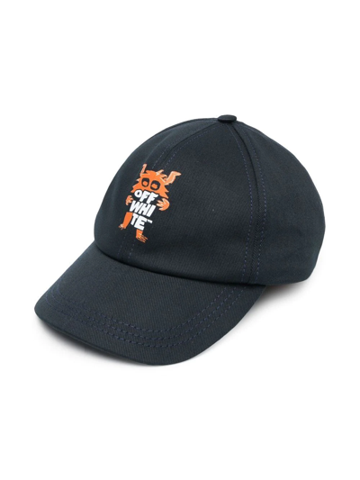 Off-white Kids' Monster Logo Baseball Cap In Blue