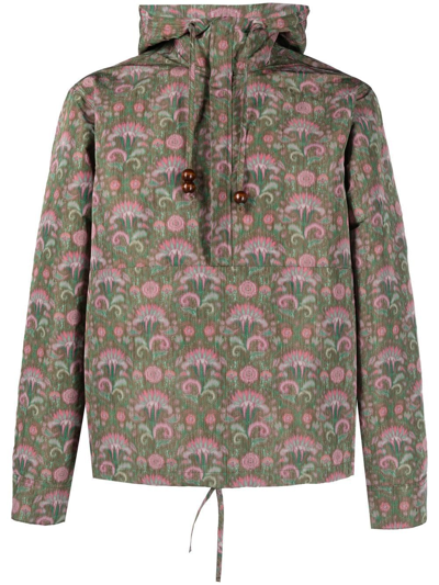Soulland Mario Pattern Hooded Windbreaker Jacket In Green